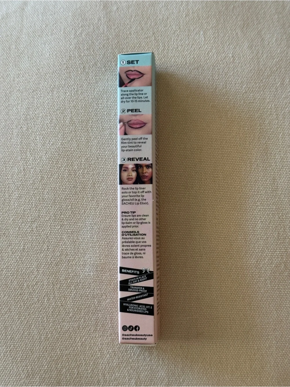 Sacheu Peel-Off Lip Liner Stay-N in 01 nOOHde NIB NWT